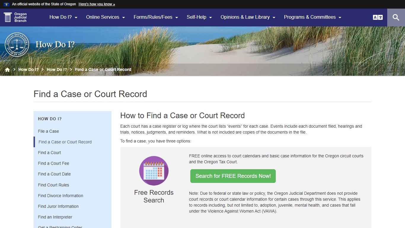 Oregon Judicial Department : Find a Case or Court Record ...